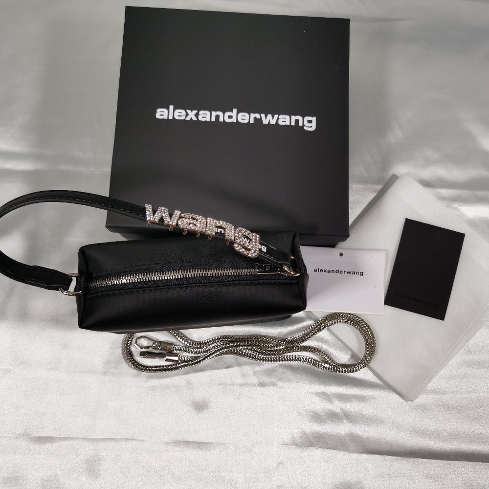 Alexander Wang heiress satin pouch with crystal logo - Picture 5 of 11